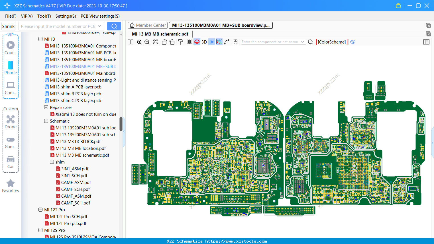 Xiaomi MI13-135100M3M0A01 MB+SUB Boardview
